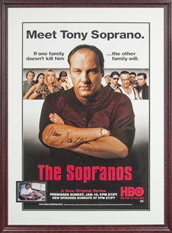 James Gandolfini Signed and Framed "The Sopranos" Poster  (PSA/DNA LOA)